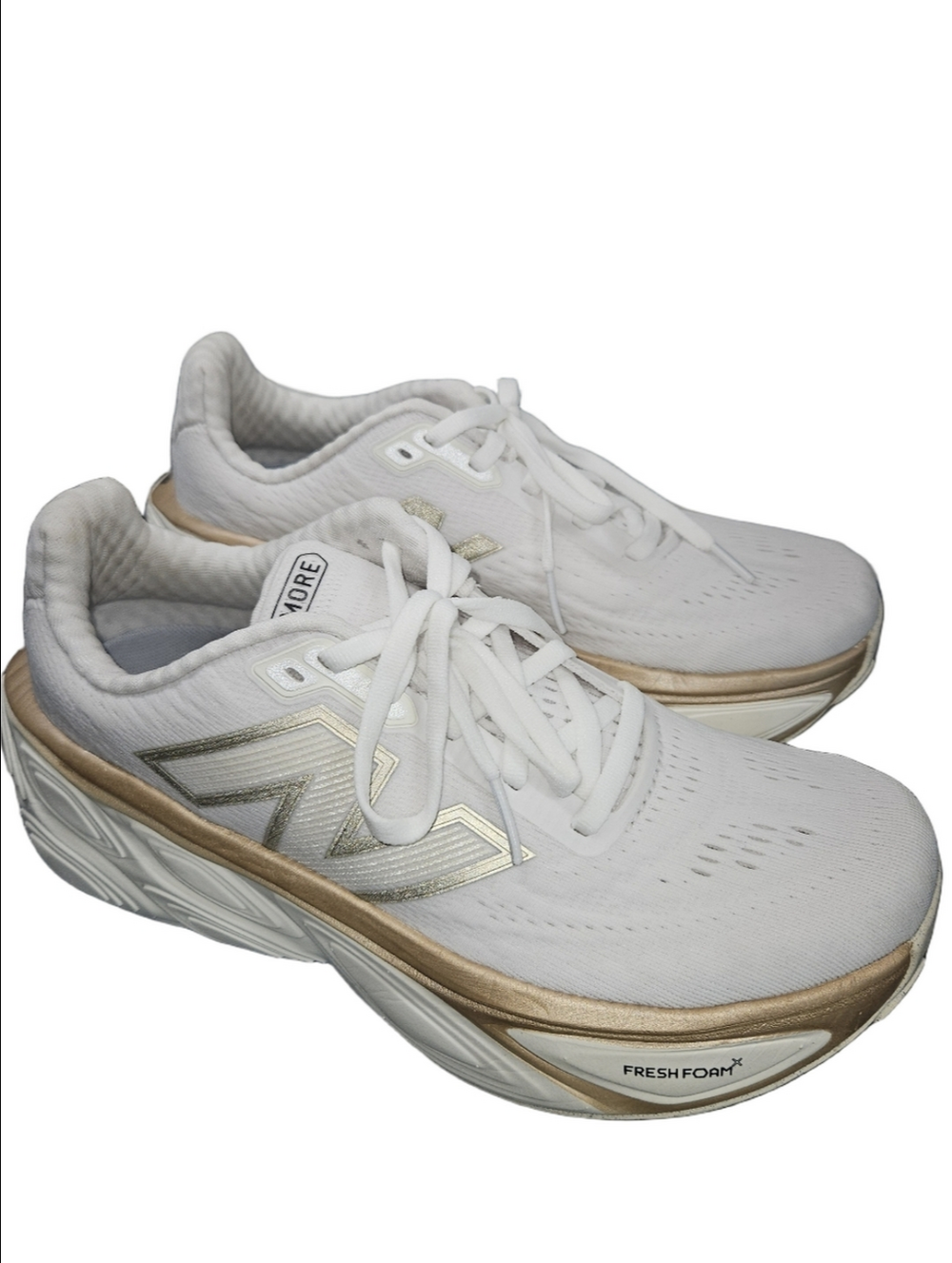 New Balance Fresh Foam X More v5 Women’s Running Shoes White Gold Size 8 - Picture 6 of 8